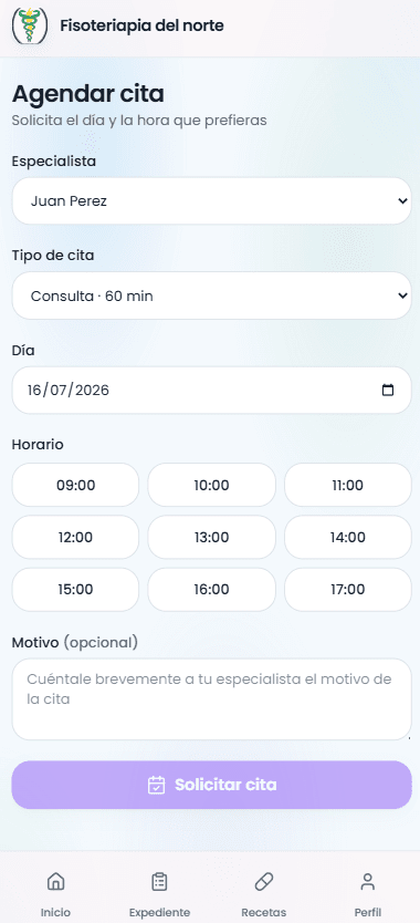 Agendar cita en línea desde el portal del paciente